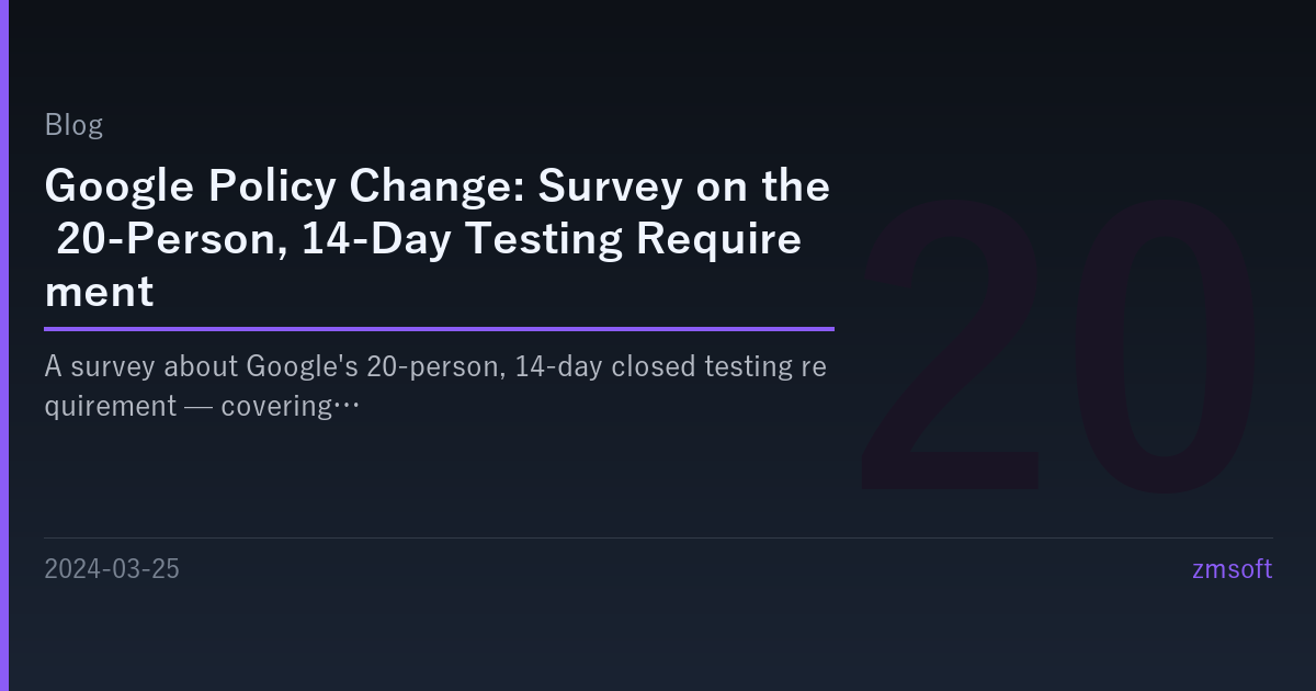 Google's 20-Person Testing Requirement: A Survey